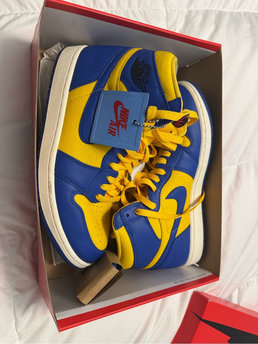 Jordan Mid/High-Top Sneakers in Blue & Yellow